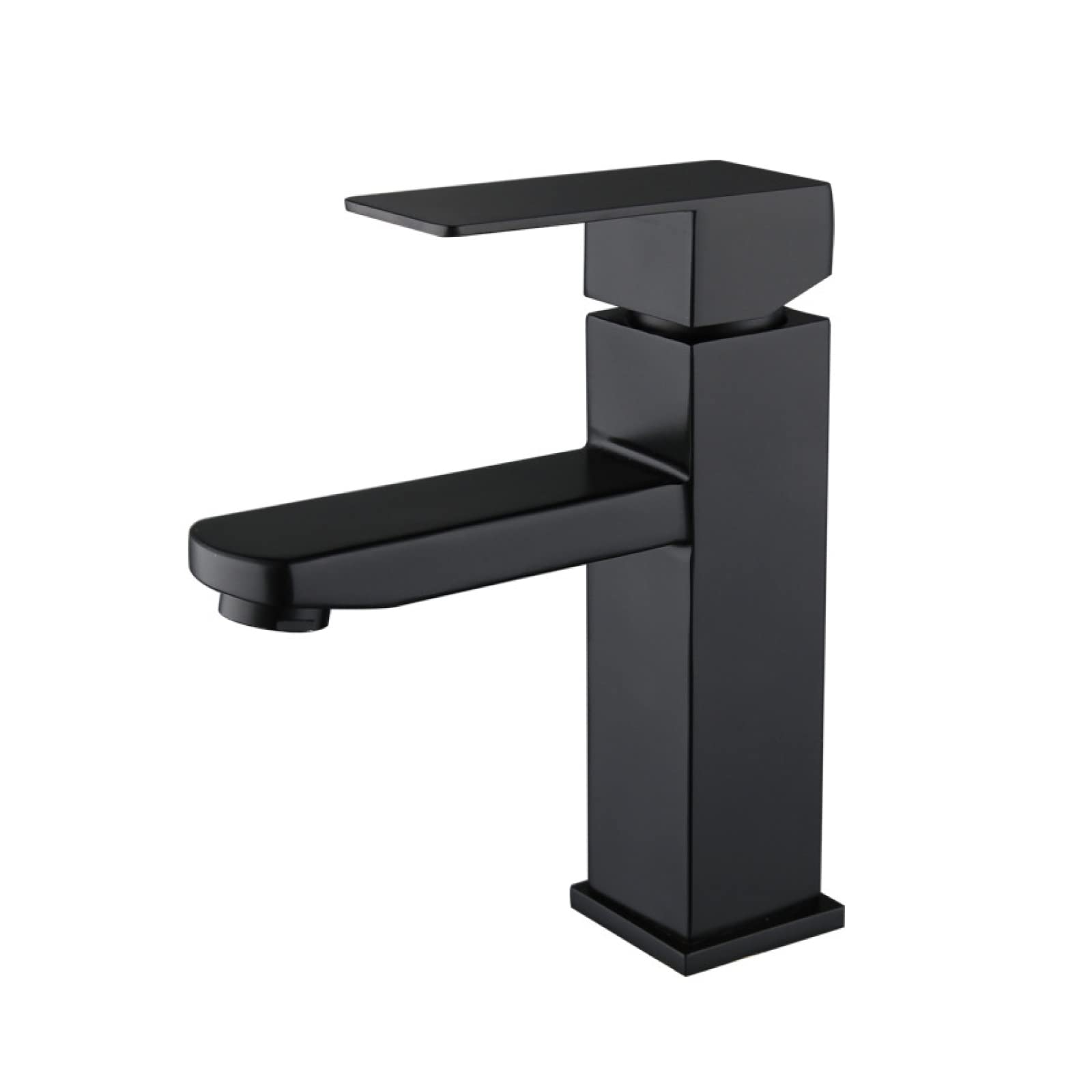 Mitigeur robinet de bassin noir en acier inoxydable monotrou pour évier de salle de bain design