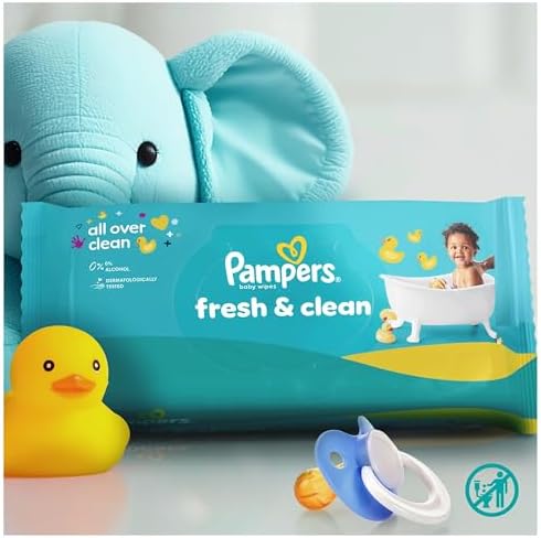 Pampers Fresh Clean Baby Wipes, Mild Fragrance, Also Suitable for Hands and Face, 1200 Wipes (Pack of 15) - View 4