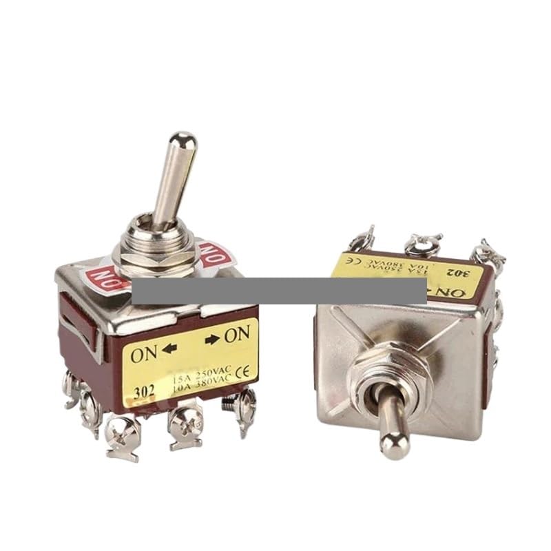 1Pcs E-TEN302 12mm 9 Pin 2 Position ON-ON Rocker Toggle Switch 10A