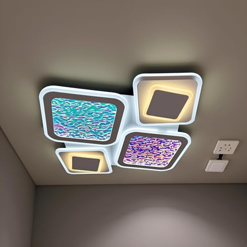 Image of LED Low Height Ceiling Chandelier for Hall Decoration, Modern Ceiling Jhoomar /Jhoomer Light for Living Room, Bedroom (Multi-Color)