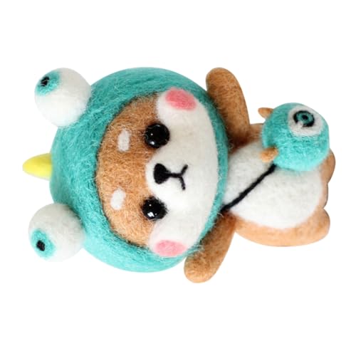 LAPYAPPE DIY Nadelfilzset Shiba Inu Handgefertigtes Wollfilz Bastelset für Anfänger und Fortgeschrittene Inklusive Filzwolle in Farben Materialpaket für Kreative Tierfiguren und