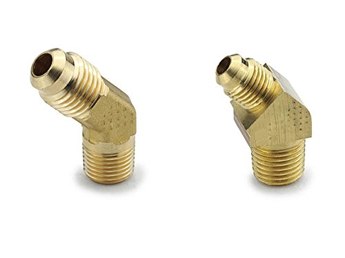 Parker Hannifin 159F-4-2-pk20 Forged Elbow, 45 Degree Flare Fitting, 1/4" Flare Tube x 1/8" Male Thread, Brass (Pack of 20)