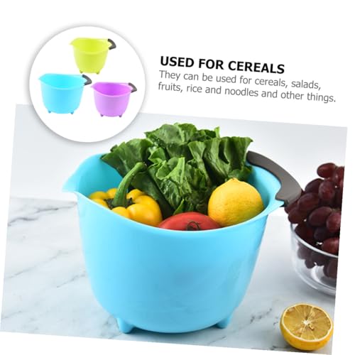 Set de 3 tazones para ensalada y mezcla plástico con tapa miniatura 6