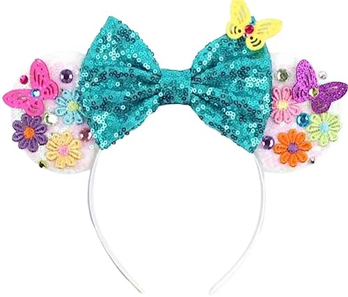 Image of CLGIFT Encanto Minnie Ears,Pick your color, Maribel Minnie Ears, Bruno minnie ears, Rainbow Sparkle Mouse Ears,Classic Red Sequin Minnie Ears (Encanto)