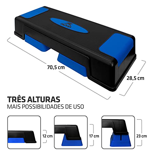 Step de Ginástica Muvin – Academia – Tamanho da Base 70,5cm x 28,5cm – Ajustável - Três Ajustes de A
