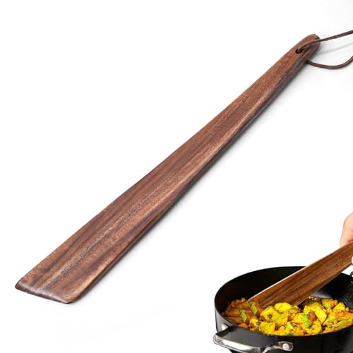 12-Inch Non-Toxic Teak Wood Cooking Spatula, Small Wooden Scraper, Flat Wooden Egg Flipper – Ideal...