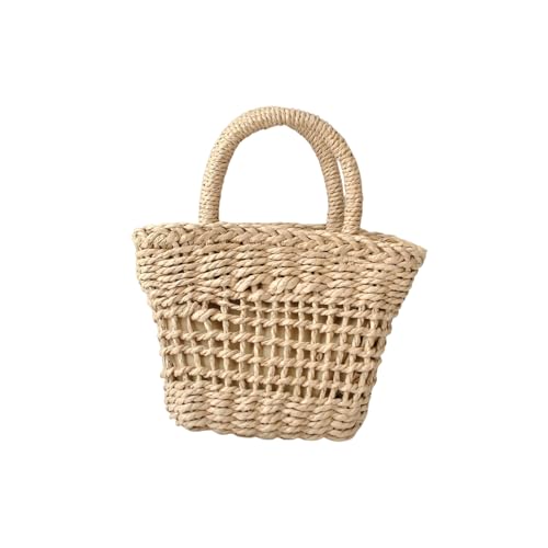 Beach Bags for Women Straw Bag Vacation Summer Hollow-Out Straw Beach Bag Tote Woven Purse Handbag