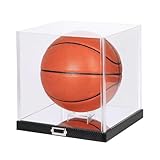 JackCubeDesign Basketball Display Case with Carbon Fiber Style Base - Premium Acrylic Sports Ball Holder for Memorabilia (Black, 10.9 x 10.9 x 11.3 inches) – MK342A -  J JACKCUBE DESIGN