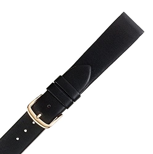 Hadley Roma MS702 20mm Regular Black Genuine Leather Men's Watch Band Strap