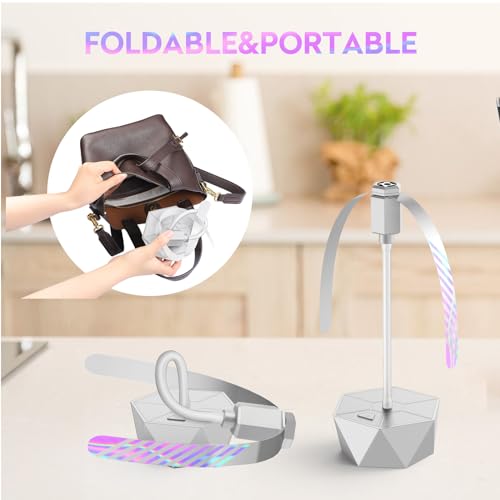 PIMAG Fly Fans for Tables, Fly Repellent Fan Outdoor Indoor Keep Flies Away, Repellent Fans for Tables with Holographic Blades for Picnic, Party, Restaurant, Kitchen, and BBQ, 4 Pack Silver