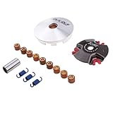 variador yamaha jog rr Paquete que incluye: cara de impulsión, espaciador del variador, polea móvil de la cara del disco, 9 pesos de los rodillos, placa de la rampa con 3 clips deslizantes, pulso de sellado móvil de la cara de accionamiento, resorte del embrague de torsión alto para la polea accionada