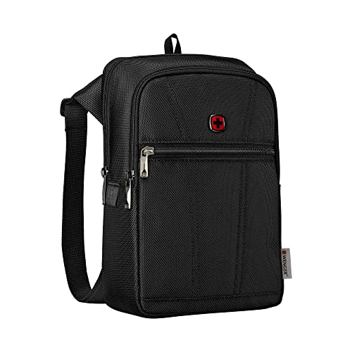 Image of WENGER, BC First, Vertical Crossbody Bag, Black Swiss Designed-Blend of Style and Function, 612273
