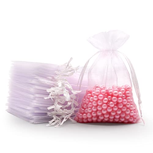 70% Off Discount SumDirect 100PCS 3x4 Inches Organza Gift Bags with Drawstring-White
