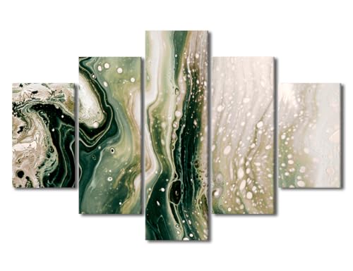 Wall Art for Living Room Multi Panels Abstract Muted Green