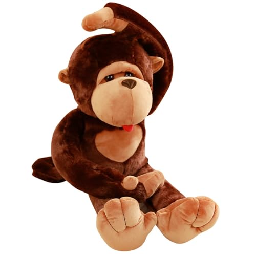 Kwueiit ゴリラプラッシュロングアーム特大枕カップル猿動物のおもちゃ誕生日キッズふわふわ猿縫製パッケージ内側サプライズ卒業祝い枕ギフト抱擁ロングアームカップル猿の森動物ゴリラぬいぐるみ置物 (110cm)