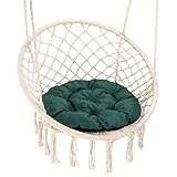 Cojines sillas Jardin papasan 60 cm - Cojines Exterior poliéster cojin Redondo cojin Silla de ratán o mecedoras Verde