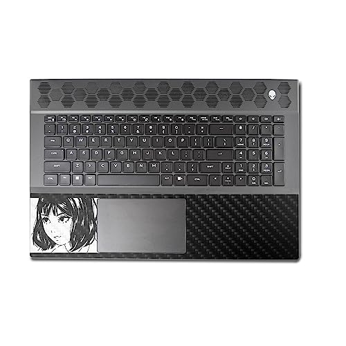 Image of MightySkins Carbon Fiber Skin Compatible with Alienware M18 R1 (2023) Full Wrap Kit - Close Your Eyes | Protective, Durable Textured Carbon Fiber Finish | Easy to Apply | Made in The USA