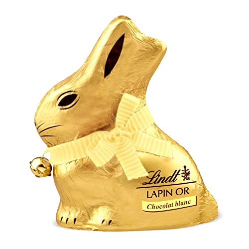 Lindt - Moulage LAPIN OR - Chocolat Blanc - Idéal pour Pâques, 200g