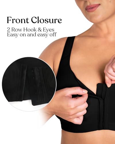 Image of HSIA Posture Bras for Women - Front Closure Bra for Women No Underwire Back Support Plus Size Full Coverage Bra