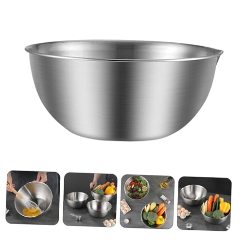 Tazón de acero inoxidable de gran capacidad para cocina, plateado miniatura 7