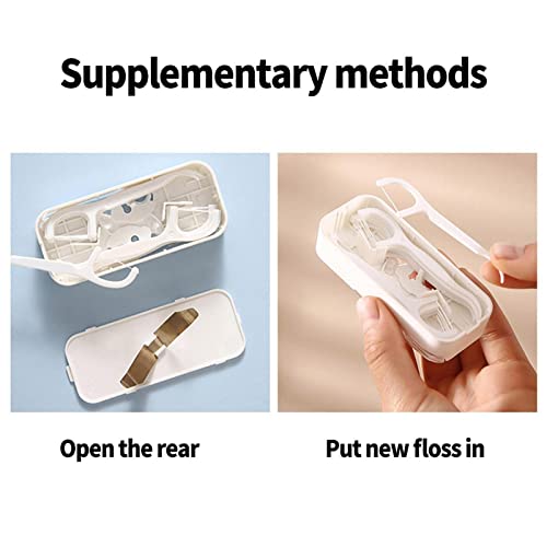 Ruifaya Dispensador de fio dental portátil, palitos de fio dental, organizador automático de fio den