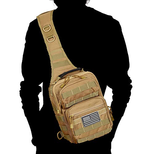 Qt&Qy Tactical Sling Bag For Men Small Military Rover Shoulder Backpack Edc Chest Pack Molle Assault Range Bag #TOP6