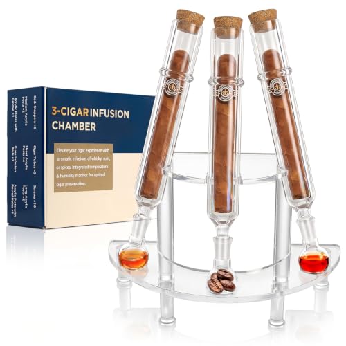 JALYNXOR Cigar Infuser Glass Tube Kit for 3 Cigars, Gift for Men