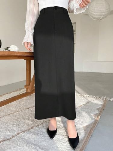 Women's Flowy Trendy Skirt Casual Plain Long Skirt3