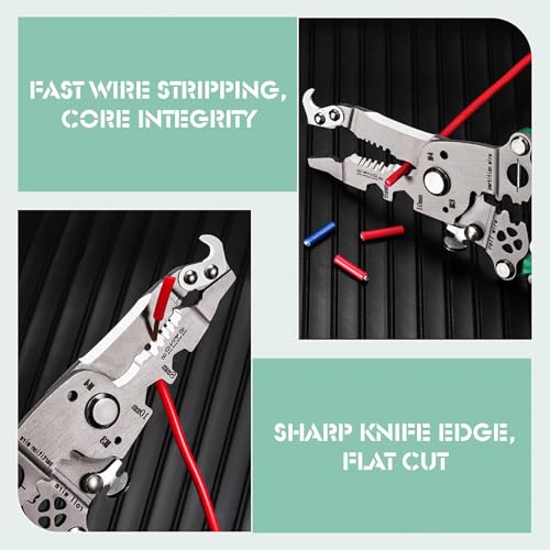 18 in1Foldable Wire Stripper Tool,Multifunctional Wire Stripper Crimper Cable Cutter Pliers,Wire Cutters Electrical,Electricians Tools,Electricians Pliers,Electrical Wire Cutters Cable Stripping Tool - Image 4