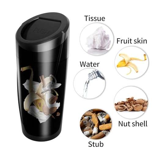 Image of Car Trash Can with 90 Free Garbage Bags - Waterproof, Lid-Closed, Easy-to-Clean Cup Holder Trash Can, Ideal for Car Organization (Black & Pink Combo, 2-Pack, Perfect for Home, and Travel)