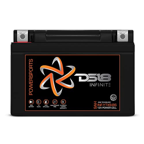 Ds18 Inf-Ytx9-Bs Infinite Battery Maintenance Free For Motorcycle Atv Compatible With Honda, Yamaha, Polaris, Suzuki And More - Non Spillable - 9 Ah 350 Watts Agm Power Cell 12 Volts Battery #TOP5