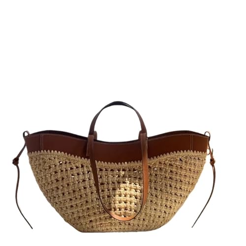 Sac en paille tissé de grande capacité pour organiser vos affaires
