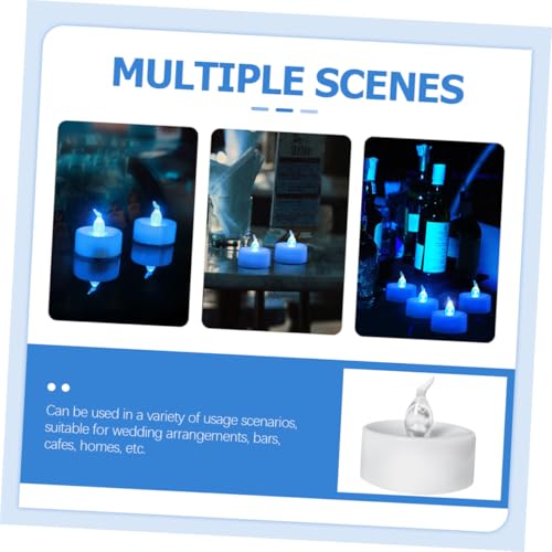 Velas LED sin llama azules parpadeantes luz de té 5