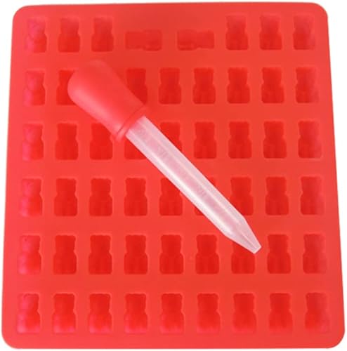 Miniatura 5 de DOITOOL 4 juegos de moldes de chocolate para oso hecho a mano con 53 cavidades, caramelos, dulces, con gotero, para bebidas y hielo, para niños y