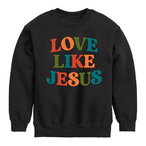 Instant Message - Love Like Jesus - Toddler & Youth Crewneck Fleece Sweatshirt - Size 3T Black