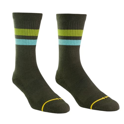 MERGE4 Repreve Subtle Moss Sustainable Crew Socks for Men and Women Padded Soles Compression Soft to Touch Moisture Wicking