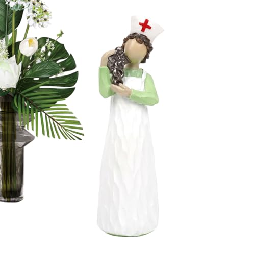 Image of Collectible Nurse Figurines - Hand Painted Resin Table Centerpieces, Graduation Souvenir Office Nurse Statue - For Colleagues Students Office Home Shelf