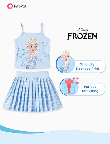 Image of Disney Minnie Frozen Stitch Princess Toddler Girls' Tennis Skirt Sets Kids Athletic Camisole Top & Skort 2 Piece Outfit 2-9Y