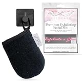 Seraphic Skincare Premium Exfoliating Facial Mitt (1pc) – Dual-Sided Face Scrubber Exfoliator & Dead Skin Remover, Makeup Remover for Gentle Cleansing & Exfoliation – Korean Face Exfoliating Glove