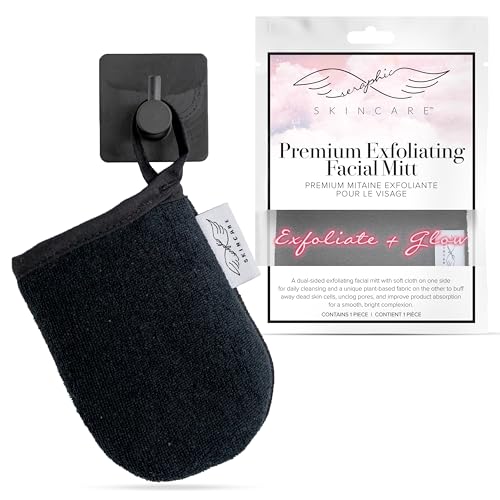 Seraphic Skincare Korean Exfoliating Mitt - Facial Exfoliating Scrub, Exfoliator Gloves - Face Cleaning Mitten, Self Exfoliator Glove - Chemical-Free Exfoliation, Dead Skin Remover, Acne Prevention