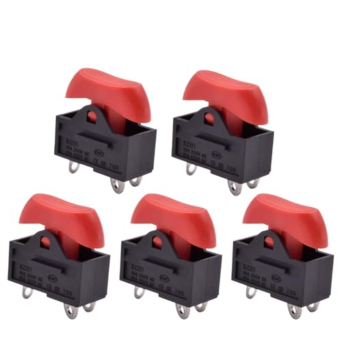 Interrupteur pour bateau et sèche-cheveux - Bouton-poussoir de commande 10A 250V CA rouge noir x10