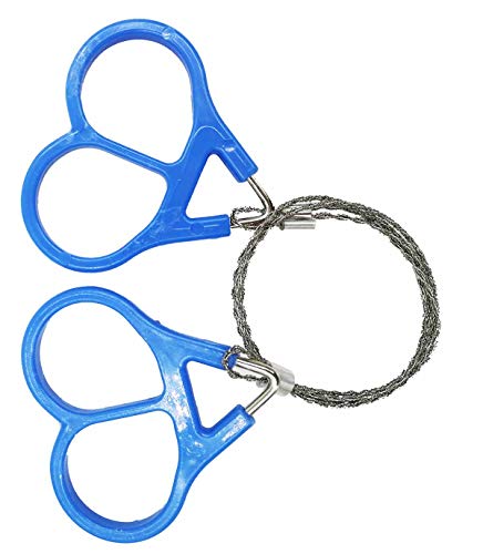 3X Wire Saw Stainless Steel Pocket Chainsaw Mini Cable Survival Gear Pole Saw Emergency Chainsaw Survival Kit Outdoor Tools For Camping Hiking Hunting,3 Color (Blue) #TOP3
