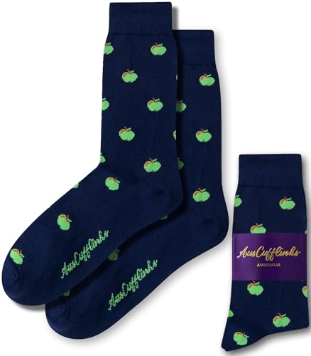 AUSCUFFLINKS Apple Lover Apple Farmer Socks for Him | Apples Sock | Present for Work Colleague | Bday Gift for Guys