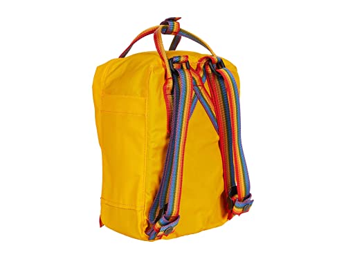 Image of Fjallraven unisex-adult Kanken Rainbow Mini, Warm Yellow-rainbow Pattern, 29 x 20 x 13 cm