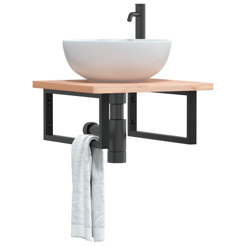 vidaXL Reggimensole per Lavabo 2 pz Nere Rettangolari in Acciaio, staffa a muro, reggimensola a muro, reggipiano per lavabo, reggimensola in metallo