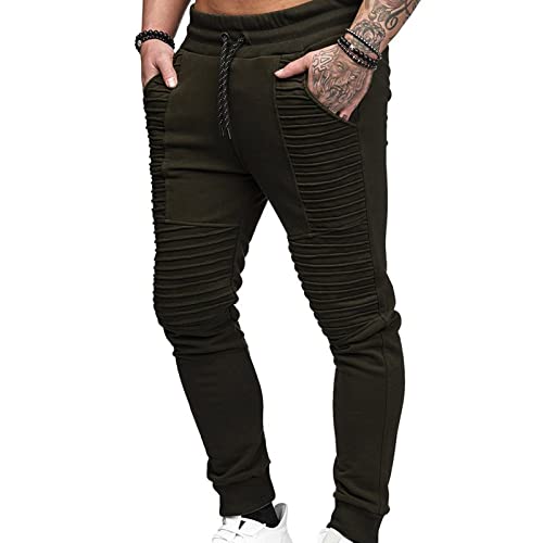 rtdgcv Leggins   Pantalones cortos para hombre, color negro, Verde militar., M