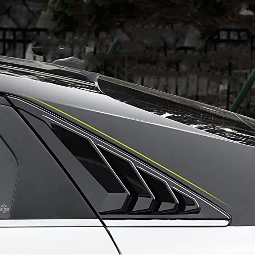 Xhq Rear Window Louver Shutter Cover Trim Fit For Hyundai Elantra 2021 2022 Side Window Louvers Air Vent Scoop Shades Cover Accessories Decoration(Bright Black) #TOP4