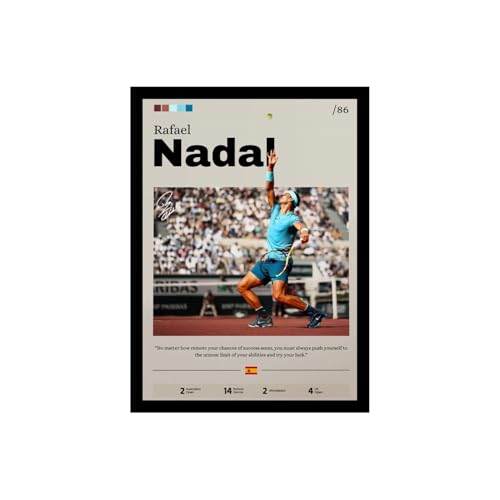 Image of BLINKART Roger Federer Tennis Player Synthetic Wood Photo Framed Wall Hanging Poster For Room & Office Bedroom Living Boys and Girl Room Home Wall Hanging(12 * 18 Inches)