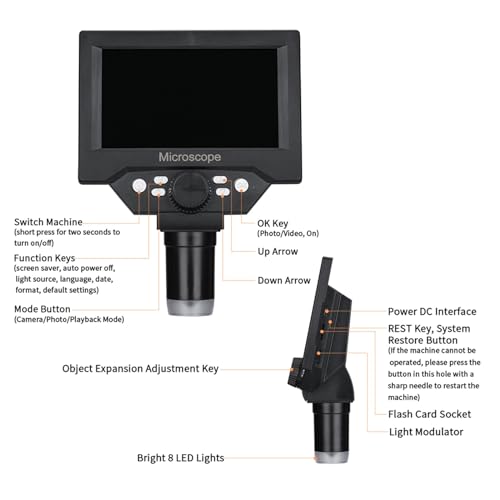 Microscopio electrónico de 1000x para solucionar fallas de soldadura y ver detalles con nitidez 6