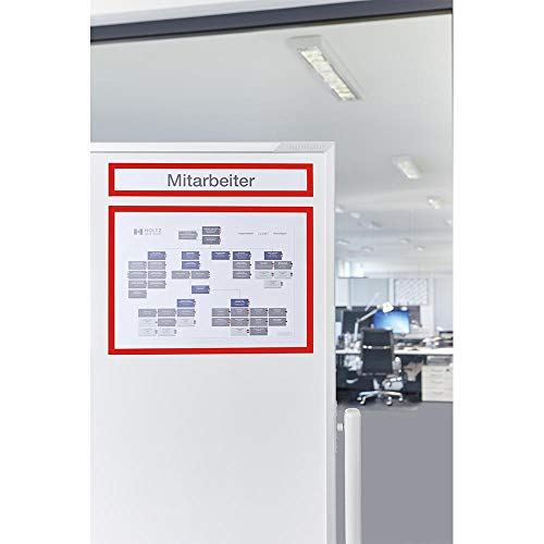 Preisvergleich Produktbild magnetoplan 1131806 magnetofix Magnetrahmen TOPSIGN, 5 Stück, 319x52mm, rot